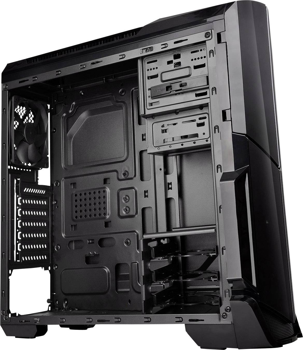 Thermaltake Midi-Tower PC-Gehäuse Versa N21 Schwarz 1 vorinstallierter Lüfter, Seitenfenster, Werkzeugfreie