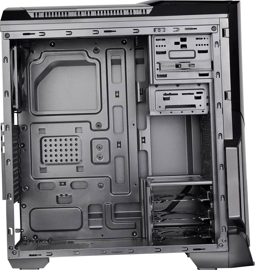 Thermaltake Versa N21 Midi-Tower PC-Gehäuse Schwarz 1 vorinstallierter Lüfter, Seitenfenster, Werkzeugfreie Festplatteninstallation