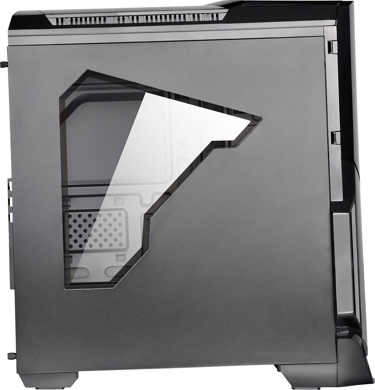 Thermaltake Midi-Tower PC-Gehäuse Versa N21 Schwarz 1 vorinstallierter Lüfter, Seitenfenster, Werkzeugfreie