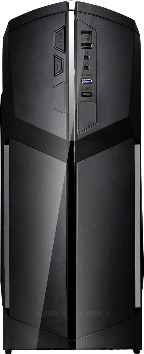 Thermaltake Midi-Tower PC-Gehäuse Versa N21 Schwarz 1 vorinstallierter Lüfter, Seitenfenster, Werkzeugfreie