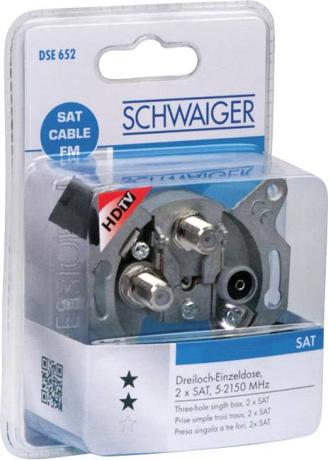 Schwaiger DSE652 531 Antennendose SAT, TV, FM Unterputz
