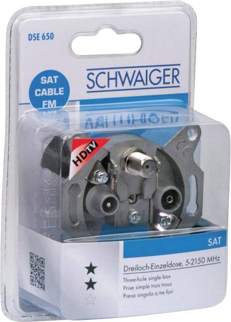 Schwaiger DSE650 531 Antennendose SAT, TV Unterputz Stichleitungsdose