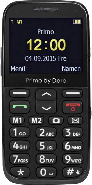 Primo by DORO 366 Senioren-Handy mit Ladestation, SOS Taste Schwarz