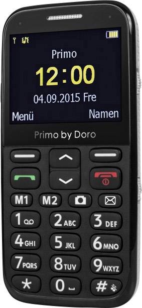 Primo by DORO 366 Senioren-Handy mit Ladestation, SOS Taste Schwarz