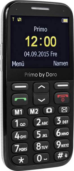 Primo by DORO 366 Senioren-Handy mit Ladestation, SOS Taste Schwarz