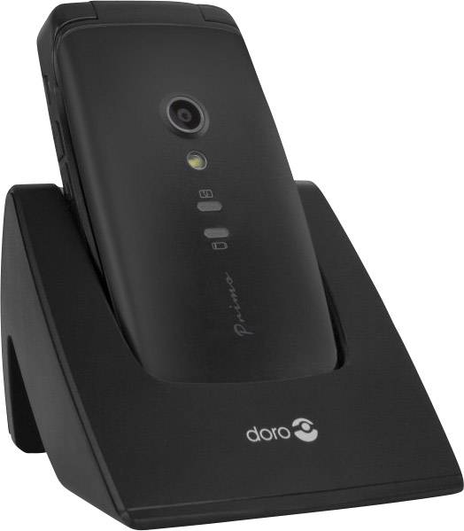 Primo by DORO 406 Senioren-Klapp-Handy mit Ladestation, SOS Taste Schwarz