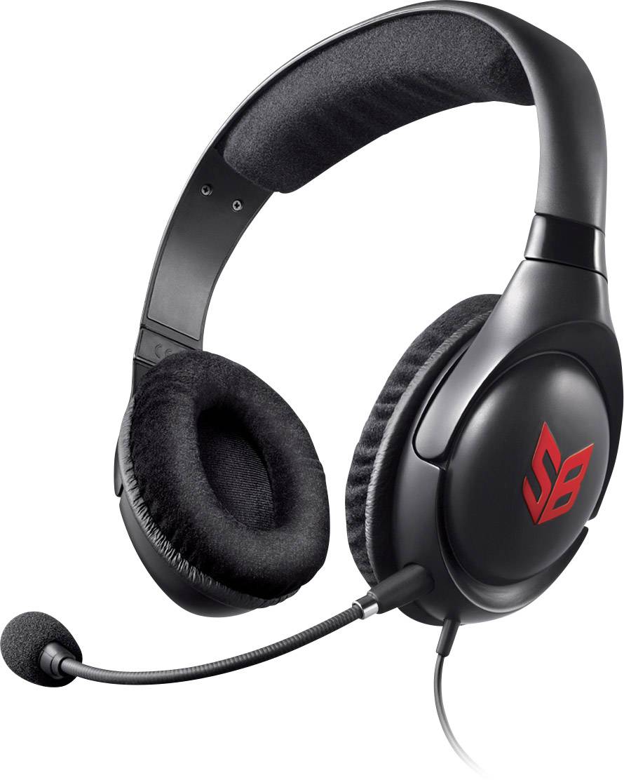 Creative Sound Blaster Blaze Gaming Over Ear Headset kabelgebunden Stereo Schwarz, Rot Mikrofon-Rauschunterdrückung Lautstärkeregelung, Mikrofon-St