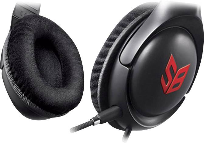 Creative Sound Blaster Blaze Gaming Over Ear Headset kabelgebunden Stereo Schwarz, Rot Mikrofon-Rauschunterdrückung Lautstärkeregelung, Mikrofon-St