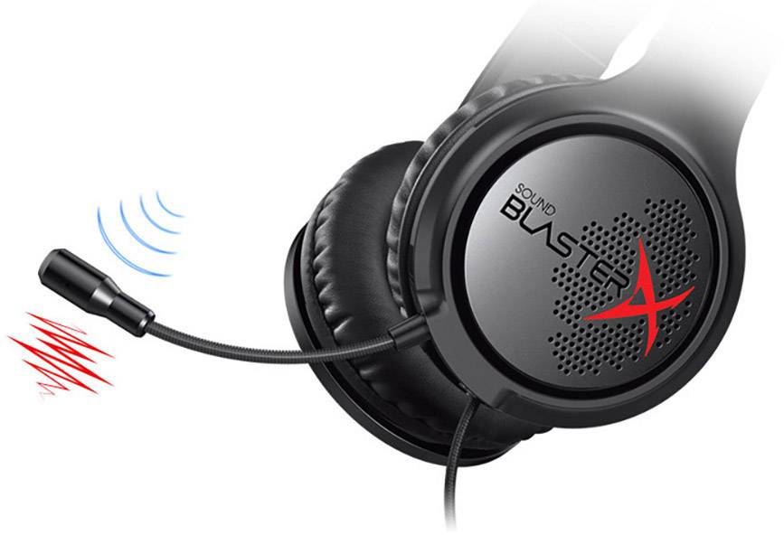 Sound BlasterX H3 Gaming Over Ear Headset kabelgebunden Stereo Schwarz, Rot Mikrofon-Rauschunterdrückung, Noise Cancelling