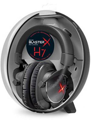 Creative Sound BlasterX H7 Over Ear Headset kabelgebunden 7.1 Surround Schwarz Mikrofon-Rauschunterdrückung Lautstärkeregelung, Mikrofon-Stummschal