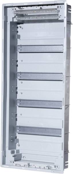 Leerer Sicherungskasten mit mehreren Slots für elektrische Sicherungen, geeignet für den Einsatz in Gebäuden zur Stromverteilung.