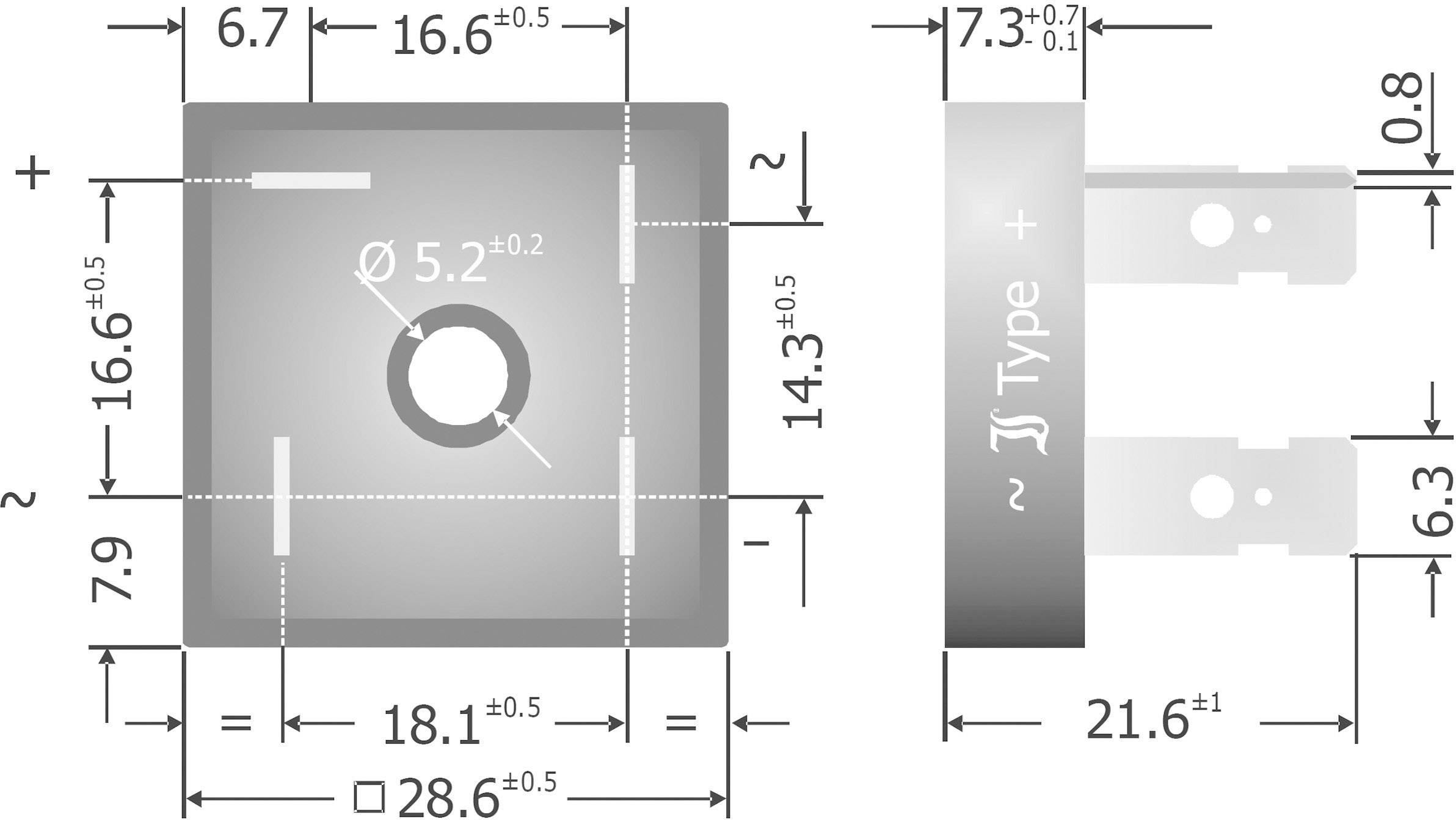 Diotec KBPC3510FP Brückengleichrichter KBPC 1000V 35A Einphasig