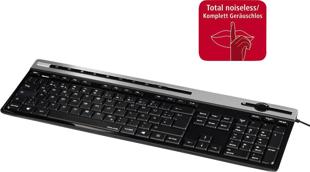 Hama MEDIA KEYBOARD MOLINA USB-Tastatur Deutsch, QWERTZ, Windows® Schwarz