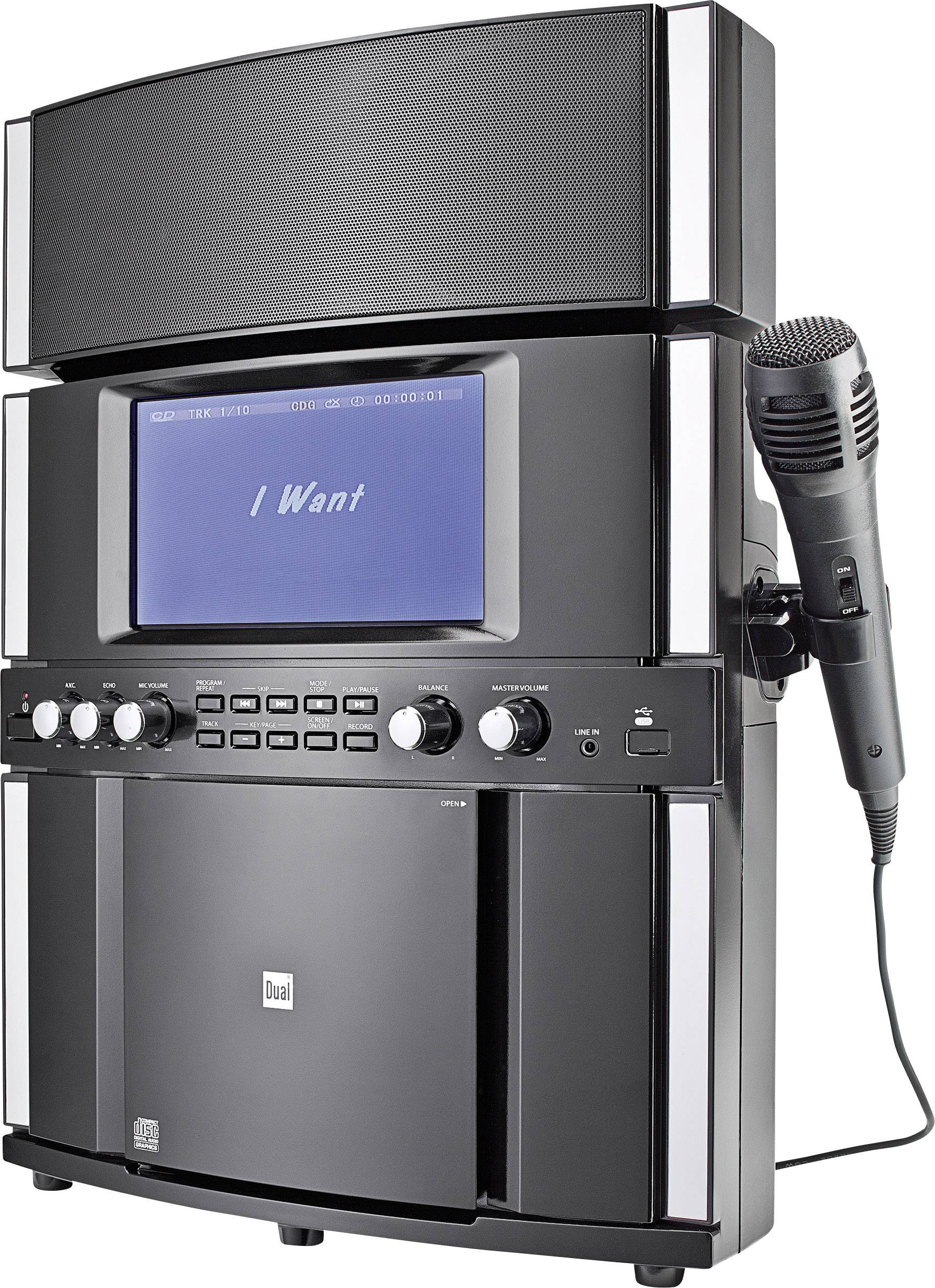 Dual DK 200 Karaoke-Anlage Aufnahmefunktion, Inkl. Mikrofon