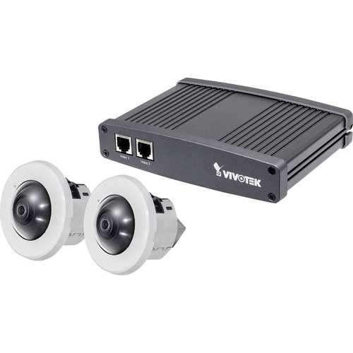 Vivotek VC8201-M33 LAN IP-Überwachungskamera-Set 2-Kanal mit 2 Kameras 1696 x 1696 Pixel