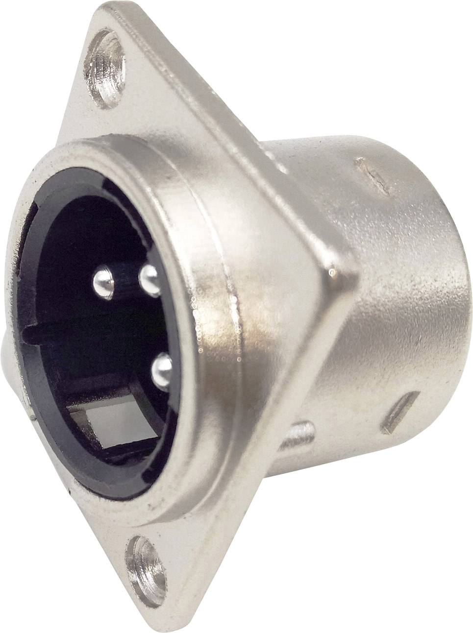 TRU COMPONENTS 1408818 XLR-Steckverbinder Flanschstecker, Kontakte gerade Polzahl: 3 Silber