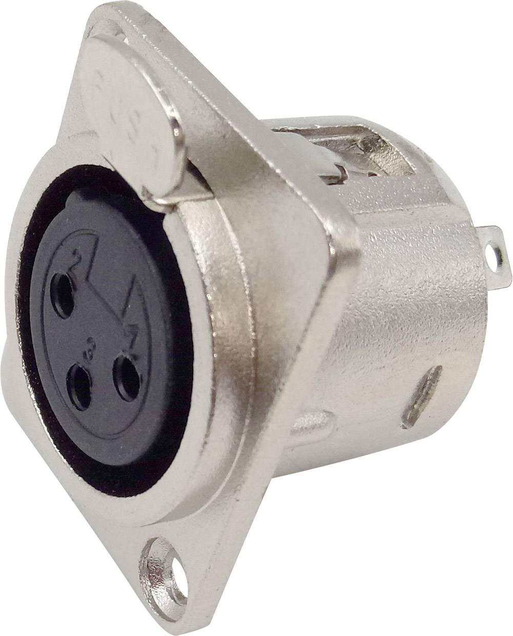 TRU Components 1408819 XLR-Steckverbinder Flanschbuchse, Kontakte gerade Polzahl: 3 Silber