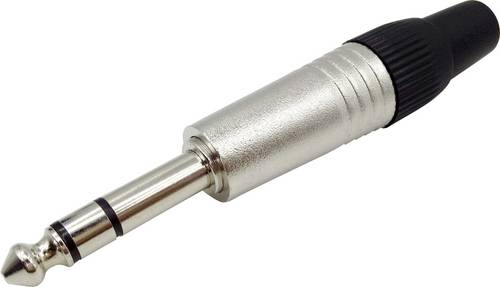 TRU Components 1408825 Klinken-Steckverbinder 6.35 mm Stecker, gerade Polzahl: 3 Stereo Silber