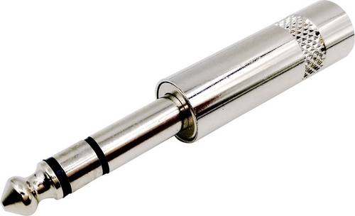 TRU Components 1408829 Klinken-Steckverbinder 6.35 mm Stecker, gerade Polzahl: 3 Stereo Silber