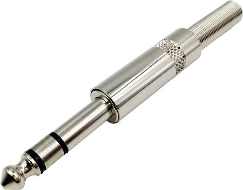 TRU COMPONENTS 1408830 Klinken-Steckverbinder 6.35 mm Stecker, gerade Polzahl: 3 Stereo Silber