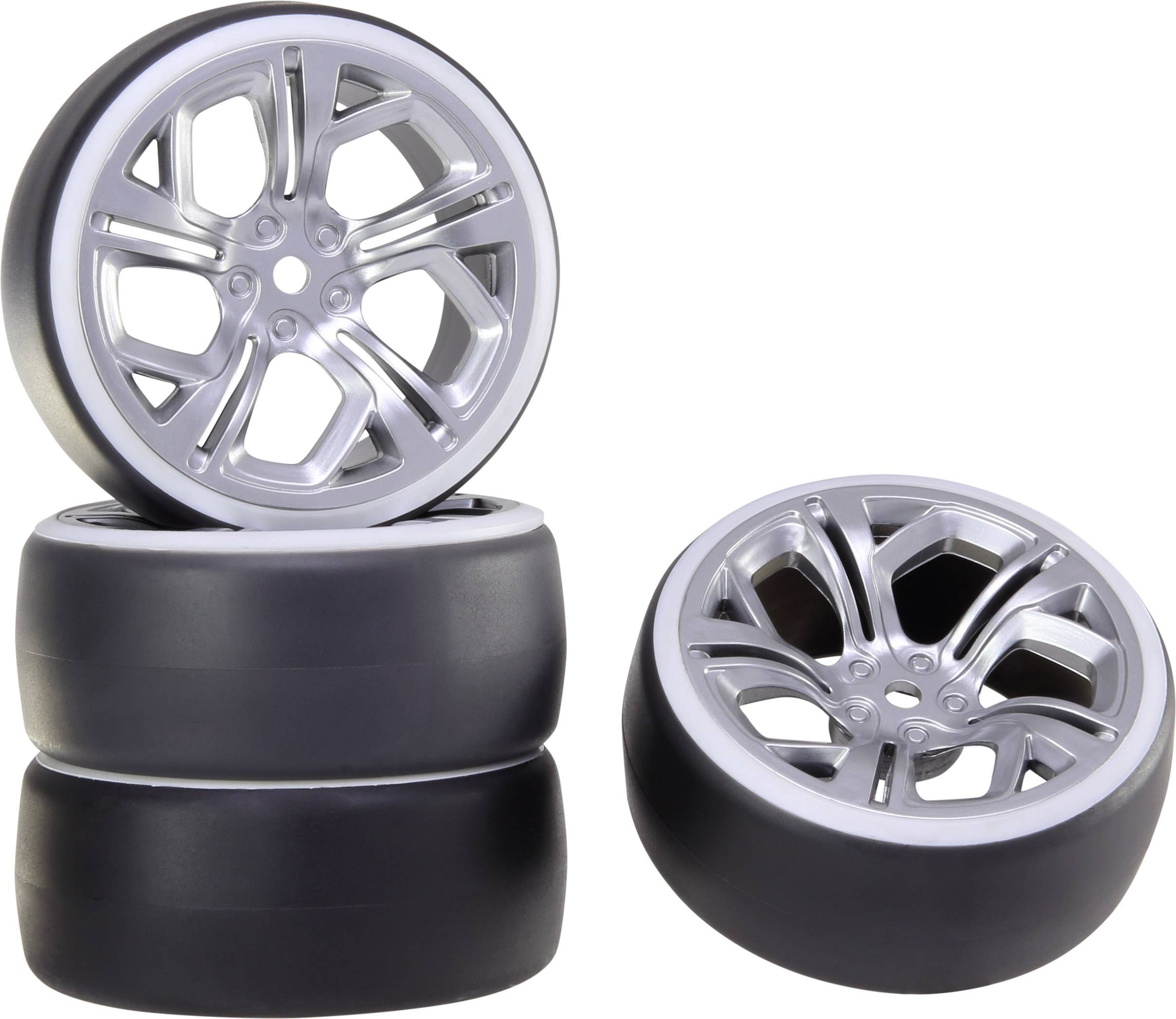 Reely 1:10 Straßenmodell Kompletträder Drift Y-Speichen Silber 1St.