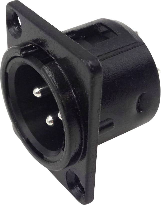 TRU Components 1409121 XLR-Steckverbinder Flanschbuchse, Kontakte gerade Polzahl: 3 Schwarz