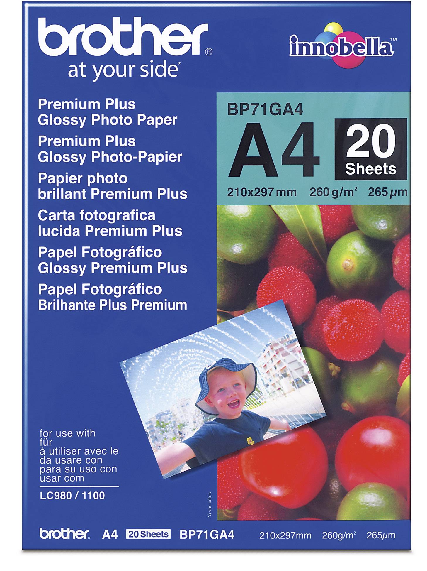 Brother Premium Plus Glossy Photo Paper BP71GA4 Fotopapier DIN A4 20 Blatt Hochglänzend