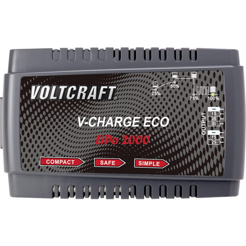 VOLTCRAFT V-Charge Eco LiPo 2000 Modellbau-Ladegerät 230V 2A LiPo