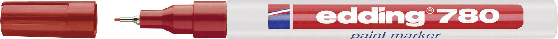 Roter Edding 780 Paint Marker, Spitze gezeigt; geeignet für feine, permanente Markierungen auf glatten, dunklen Materialien.