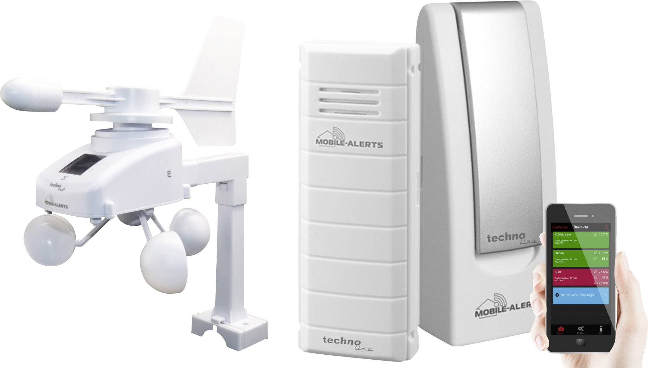 Techno Line MA 10045 Mobile Alerts MA 10045 Funk-Wetterstation Vorhersage für 12 bis 24 Stunden Anzahl Sensoren max. 50