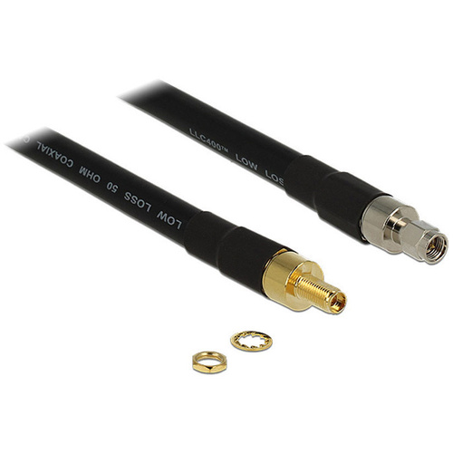 Câble de raccordement pour antenne WiFi Delock 13011 [1x SMA mâle - 1x SMA femelle] 10.00 m noir