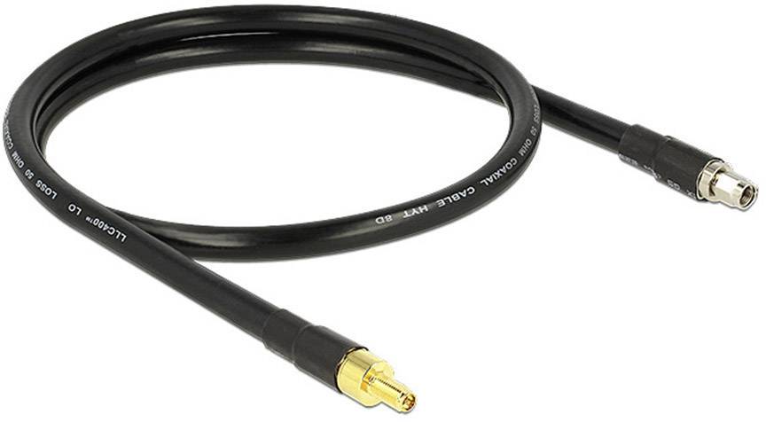 Delock WLAN-Antennen Anschlusskabel [1x RP-SMA-Stecker - 1x RP-SMA-Buchse] 1.00 m Schwarz