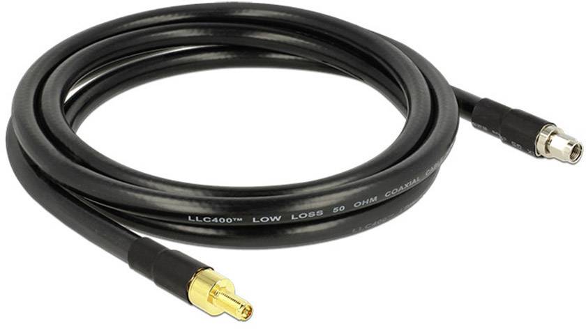 Delock WLAN-Antennen Anschlusskabel [1x RP-SMA-Stecker - 1x RP-SMA-Buchse] 2.00 m Schwarz