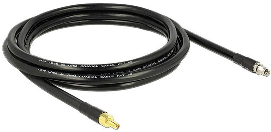 Delock WLAN-Antennen Anschlusskabel [1x RP-SMA-Stecker - 1x RP-SMA-Buchse] 3.00 m Schwarz