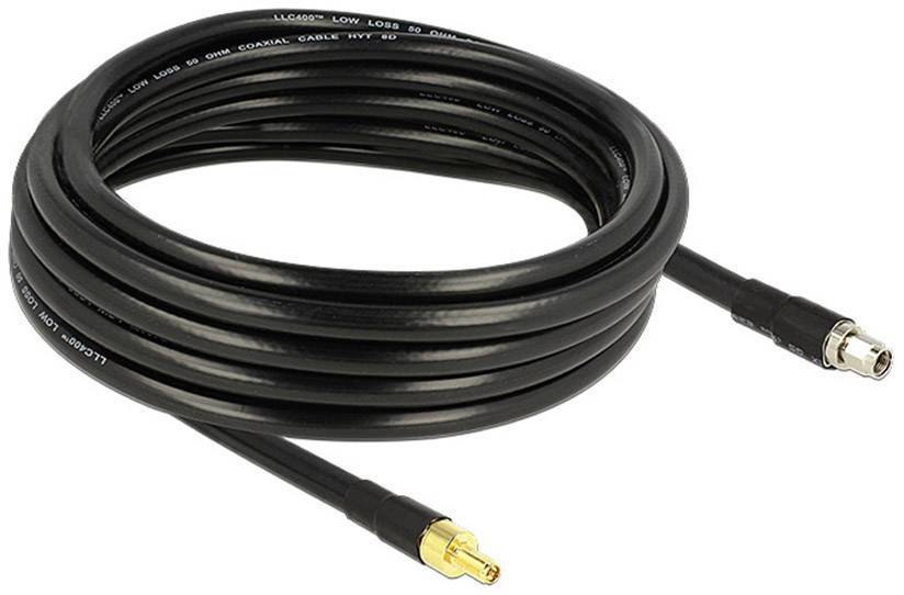 Delock WLAN-Antennen Anschlusskabel [1x RP-SMA-Stecker - 1x RP-SMA-Buchse] 5.00 m Schwarz
