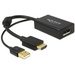 Delock 62667 HDMI / DisplayPort Adapter [1x HDMI-Stecker - 1x DisplayPort Buchse] Schwarz vergoldete Steckkontakte, mit