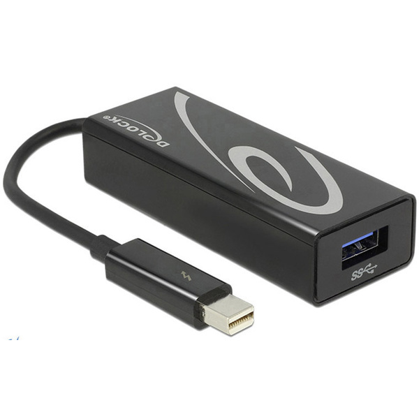 Delock 62634 Thunderbolt / USB Adapter [1x Thunderbolt-Stecker - 1x USB 3.2 Gen 1 Buchse A (USB 3.0)] Schwarz 15.00cm