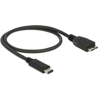 Delock USB-Kabel USB 3.2 Gen1 (USB 3.0 / USB 3.1 Gen1) USB-C® Stecker, USB-Micro-B 3.0 Stecker 0.50m Schwarz 83676 Delock USB-Kabel USB 3.2 Gen1 (USB 3.0 / USB 3.1 Gen1) USB-C® Stecker, USB-Micro-B 3.0 Stecker 0.50m Schwarz 83676