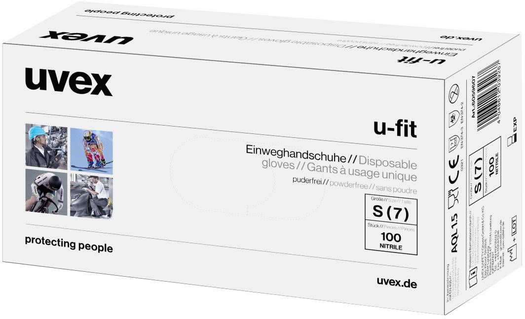 Uvex u-fit 6016707 100 St. Nitril Einweghandschuh Größe (Handschuhe): 7, S EN 374