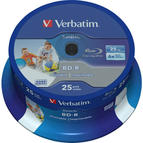 Blu-ray BD-R SL vierge Verbatim 43811 tour 25 pc(s) 25 GB imprimable, revêtement anti-rayure
