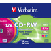Verbatim 43167 CD-RW Rohling 700 MB 5 St. Jewelcase Farbig, Wiederbeschreibbar