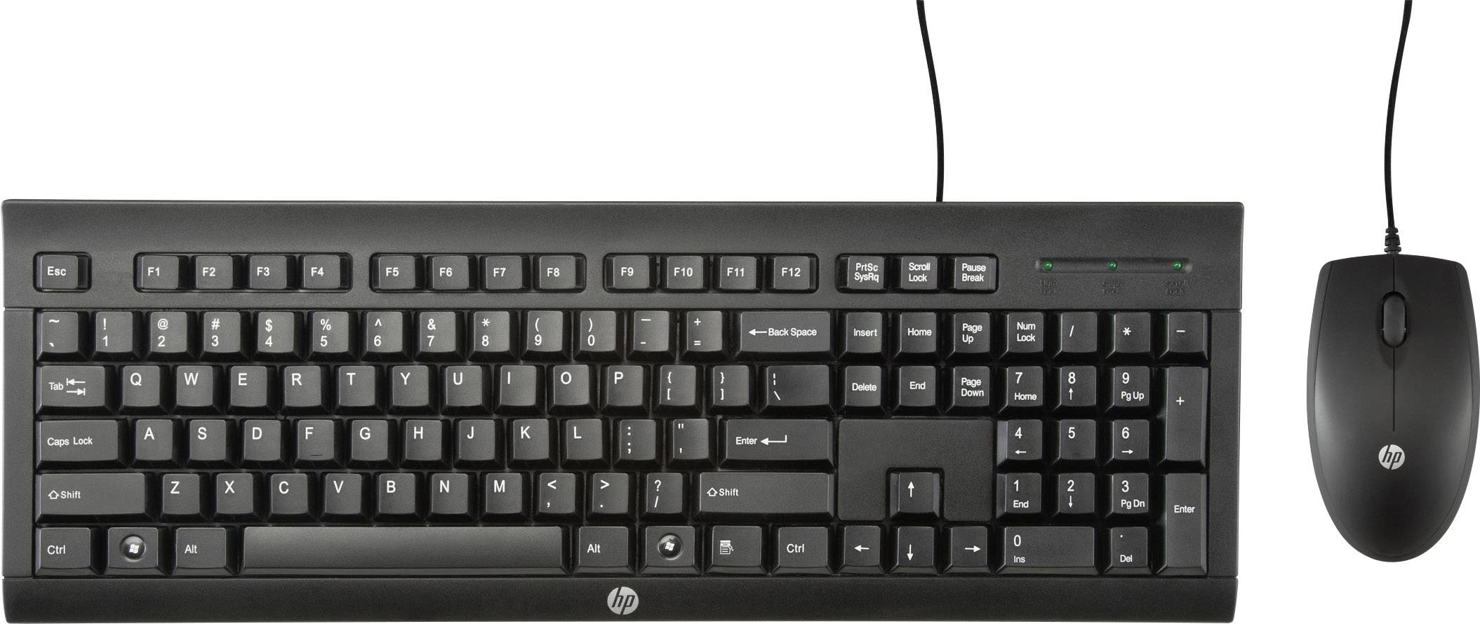 HP C2500 USB-Tastatur, Maus-Set Schwarz