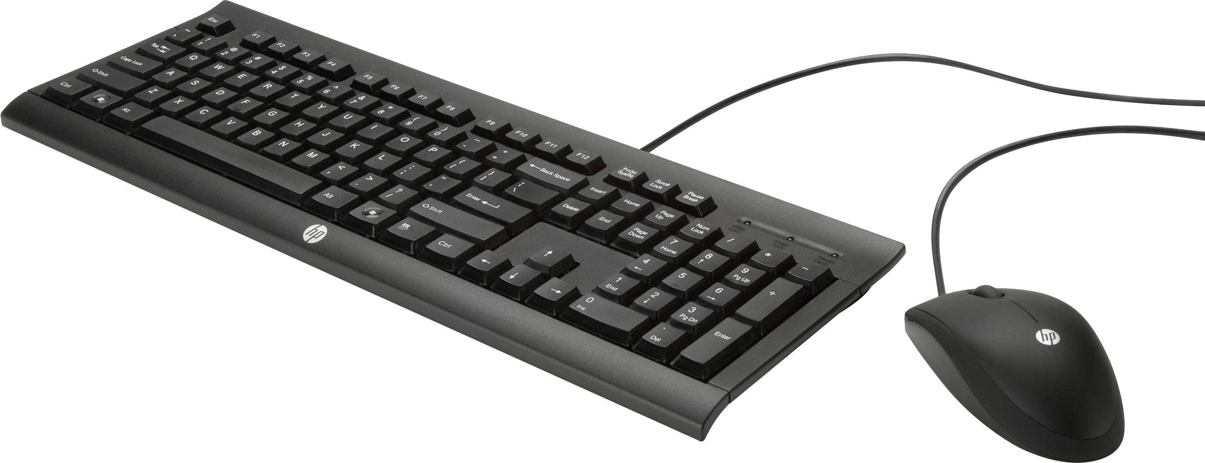 HP C2500 USB Tastatur, Maus-Set Deutsch, QWERTZ, Windows® Schwarz