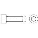 Technische Zeichnung einer Schraube mit Sechskantkopf und Mutter, Seitenansicht links und Draufsicht rechts.