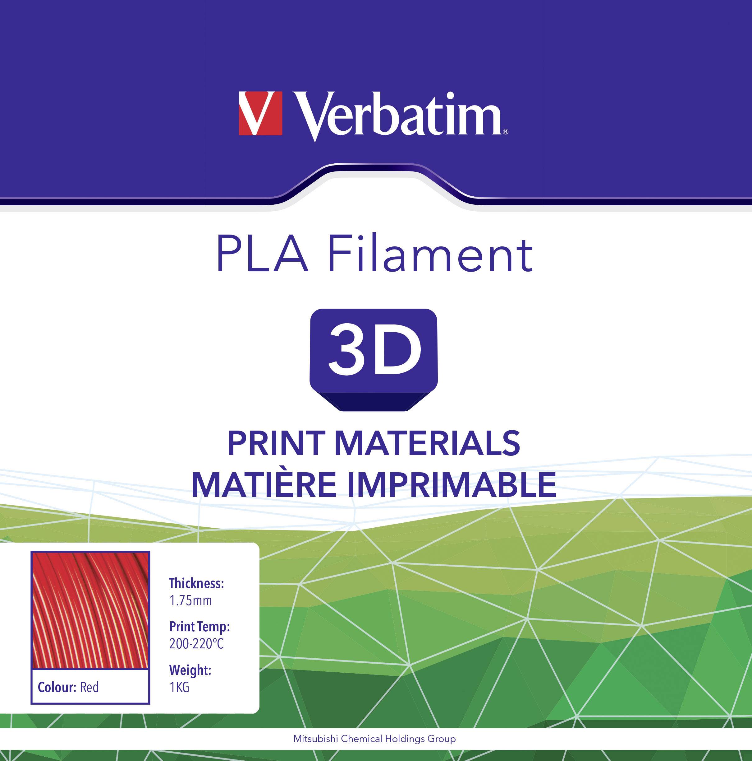 Verbatim 55270 PLA Filament Filament PLA 1.75 mm 1 kg Rot 1 St.