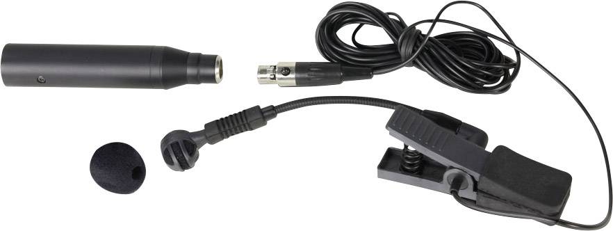 Mikrofonset mit Klemme, Kabel und Windschutz, geeignet für Ansteckmontage bei Interviews oder Bühnenauftritten.