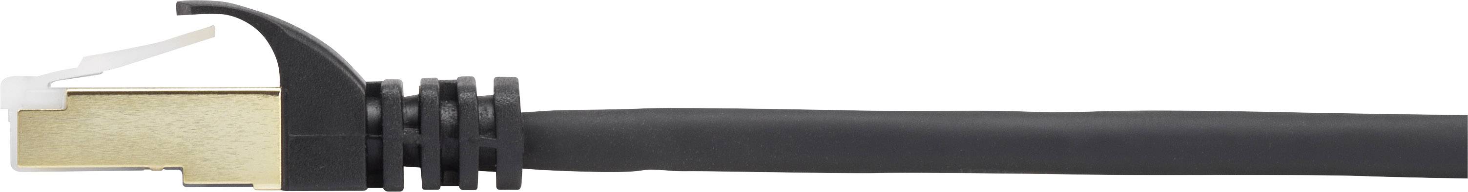 Renkforce RF-4241886 RJ45 Netzwerkkabel, Patchkabel F/FTP 1.00m Schwarz vergoldete Steckkontakte, mit Rastnasenschutz 1St.