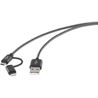 Renkforce USB-Kabel 1.00m Dunkelgrau Stoff-Ummantelung RF4241889 Renkforce USB-Kabel 1.00m Dunkelgrau Stoff-Ummantelung RF4241889