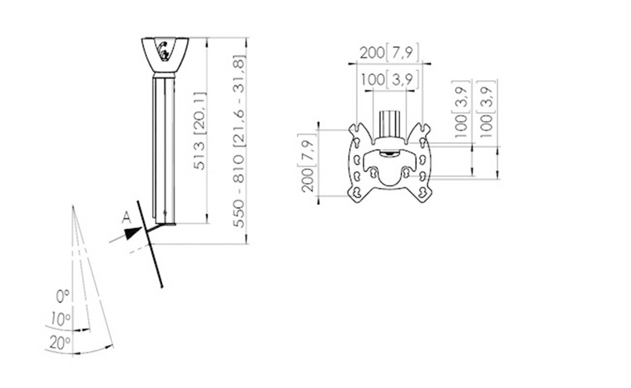 Vogel's PFC 555 TV-Deckenhalterung 48,3 cm (19") - 106,7 cm (42") Neigbar+Schwenkbar