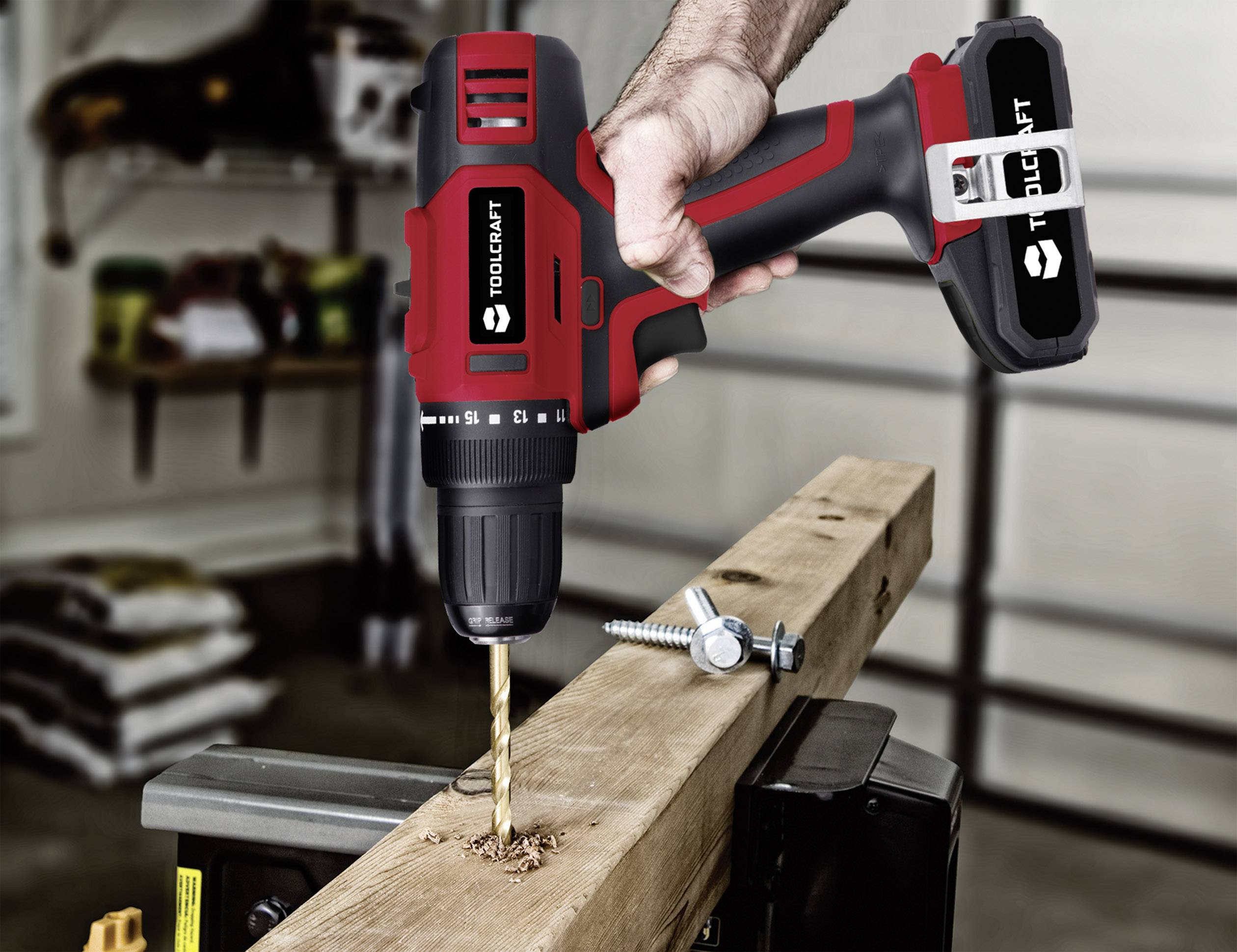 TOOLCRAFT DD 14.4 1414013 Akku-Bohrschrauber 14.4V 1.5Ah Li-Ion inkl. Akku, inkl. Koffer